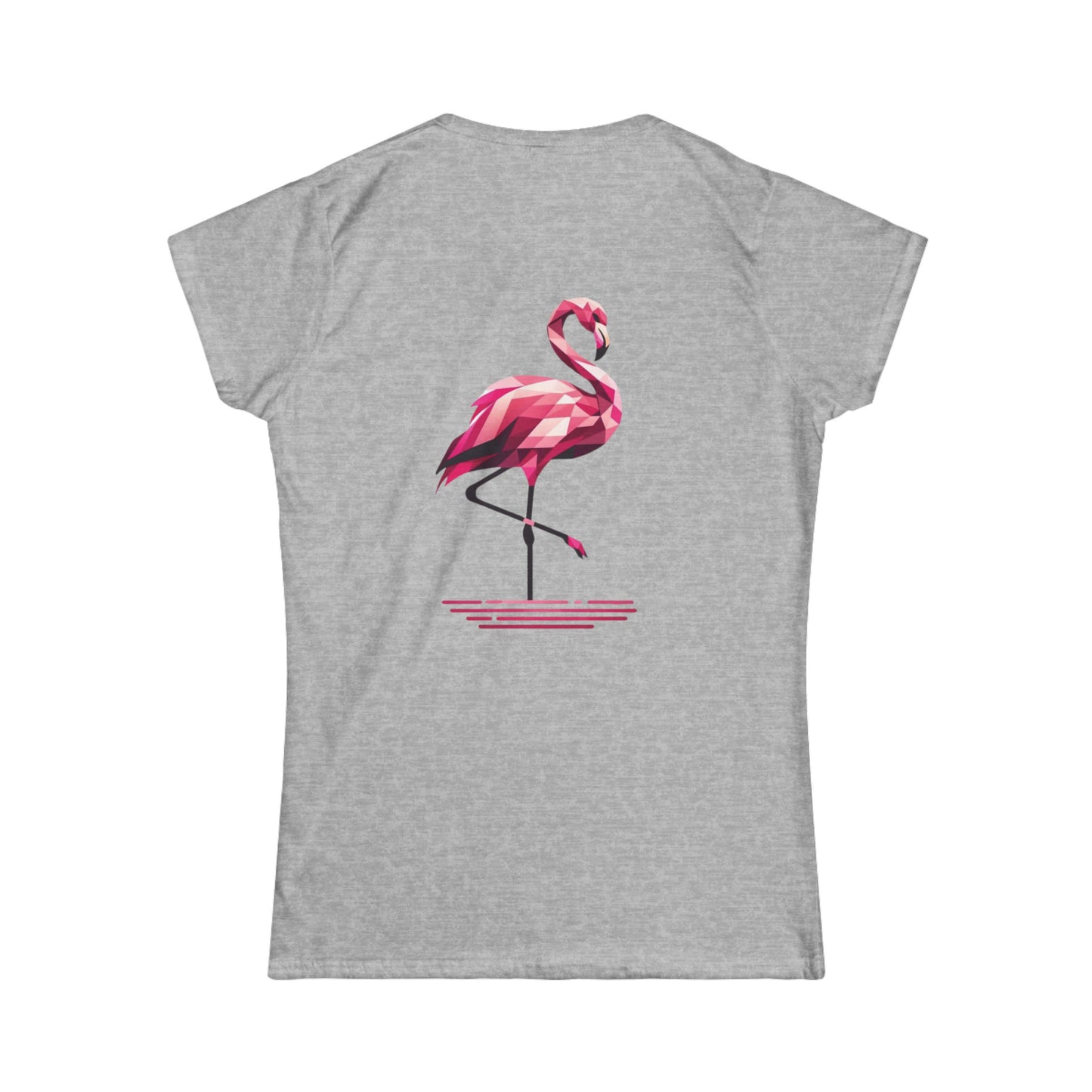 Camiseta Femenina Flamenco Geométrico de PrintAlchemyst - Elegancia Tropical