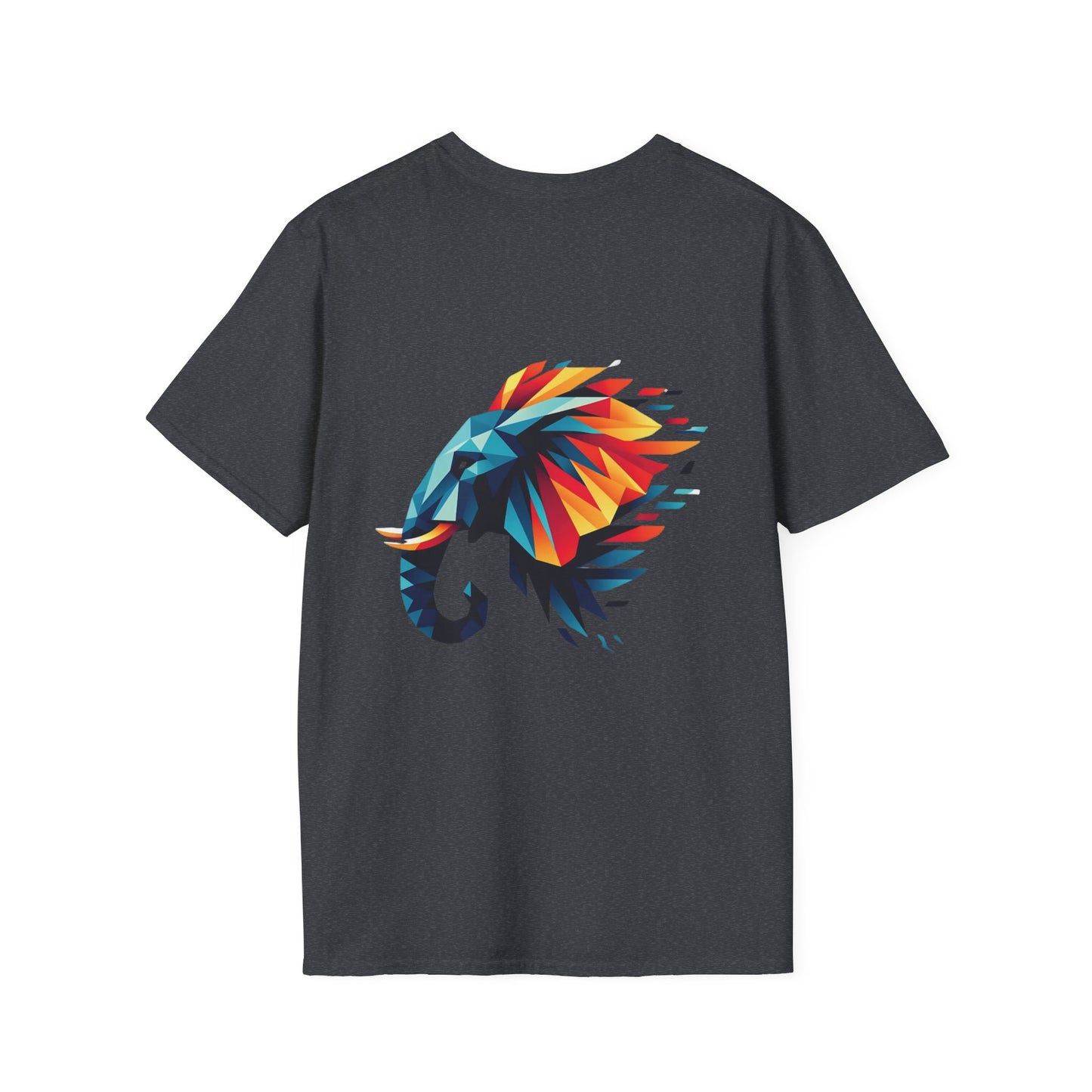 Camiseta Unisex Elefante Geométrico Multicolor de PrintAlchemyst - Esplendor Salvaje