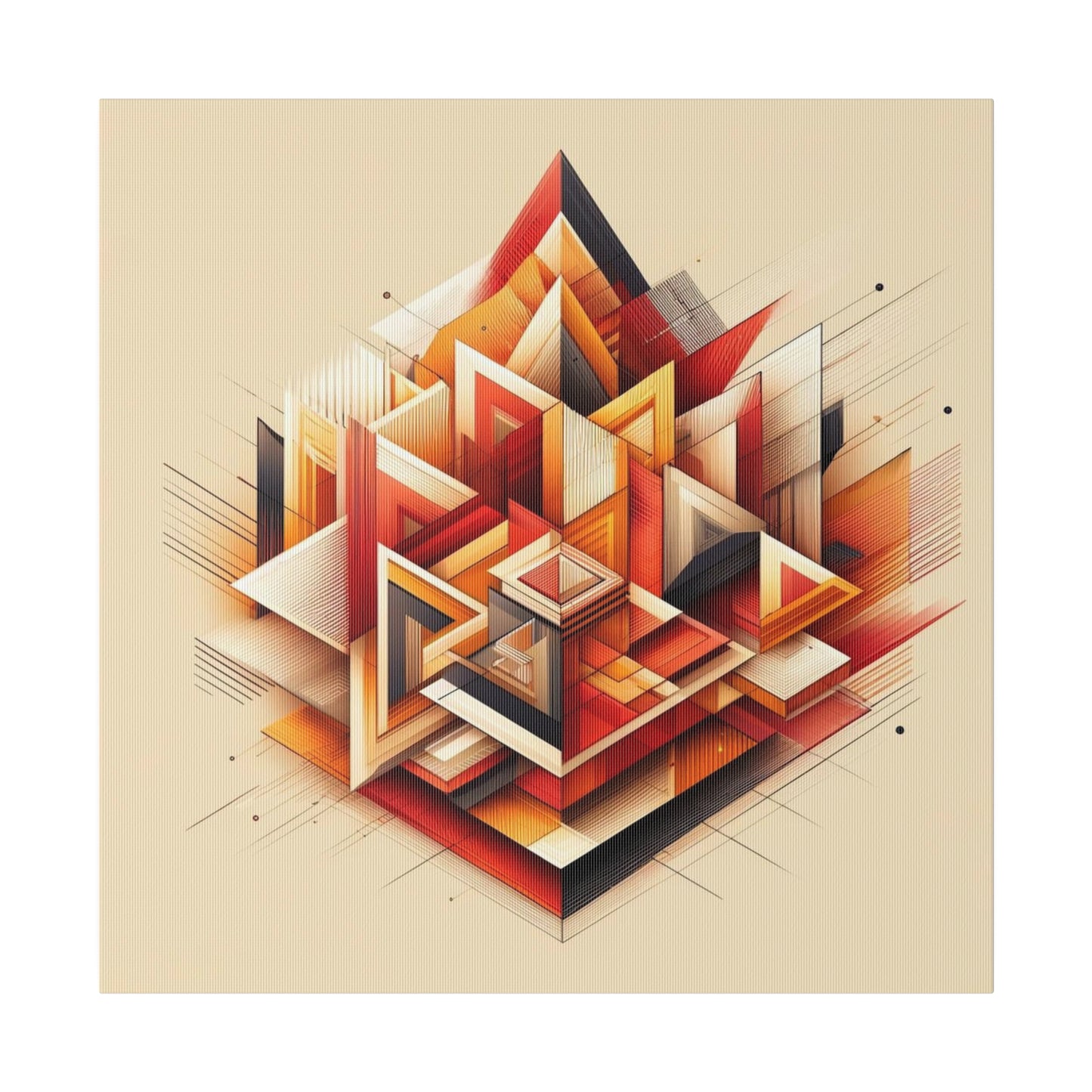 Lienzo "Geometría Cálida Abstracta"