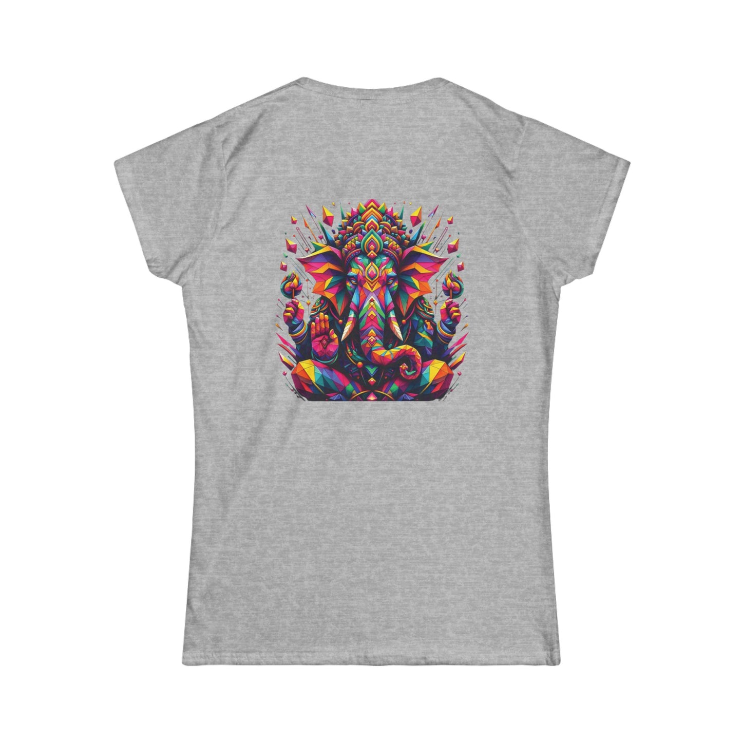 Camiseta Femenina Ganesh Multicolor de PrintAlchemyst - Espíritu y Estilo