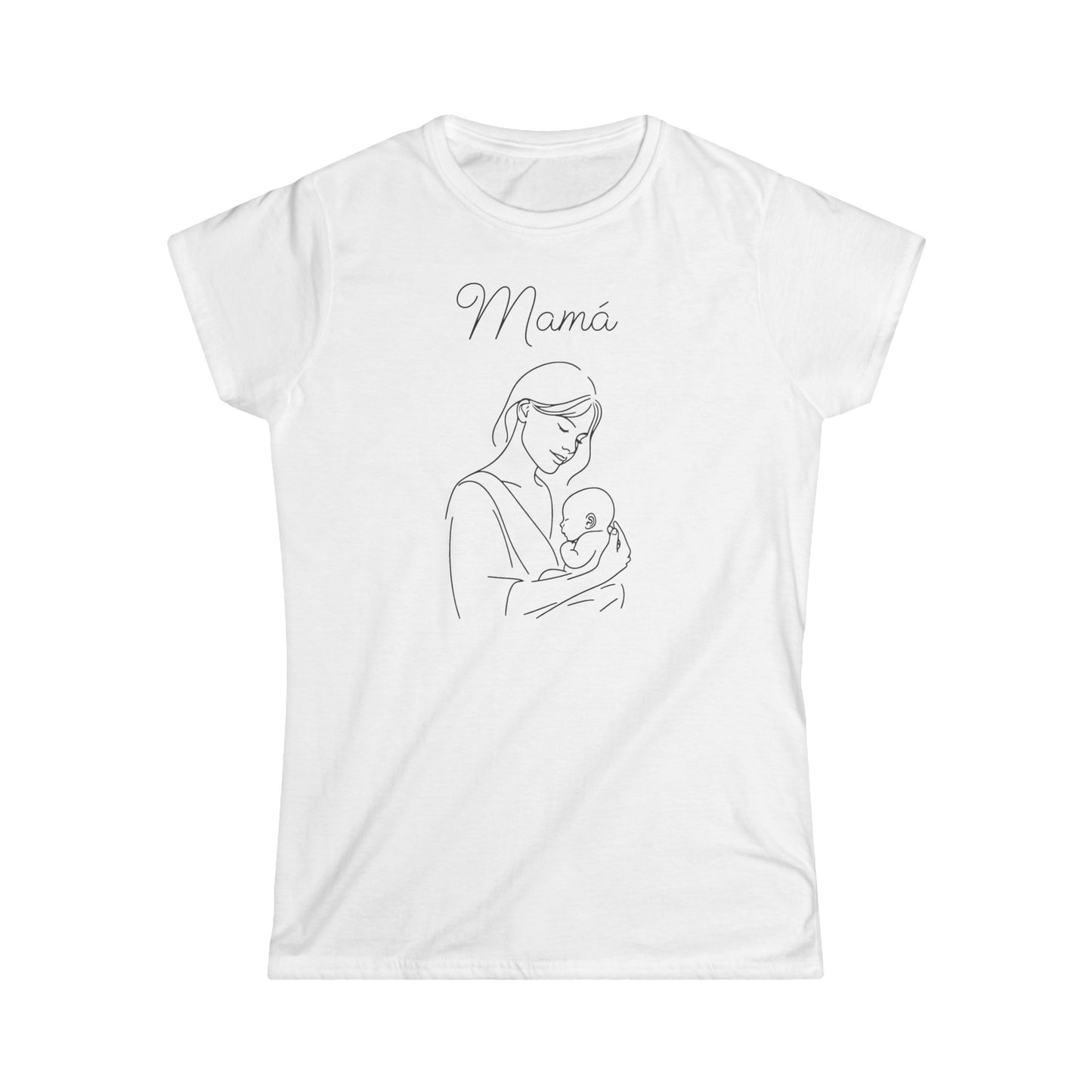 Abrazo Maternal - Camiseta Personalizable con Dibujo de Madre y Bebé