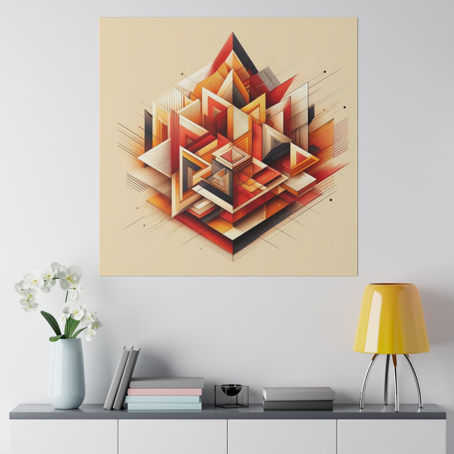 Lienzo "Geometría Cálida Abstracta"