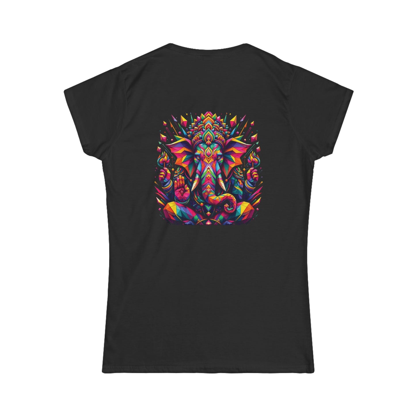 Camiseta Femenina Ganesh Multicolor de PrintAlchemyst - Espíritu y Estilo