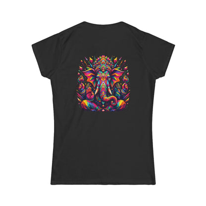 Camiseta Femenina Ganesh Multicolor de PrintAlchemyst - Espíritu y Estilo