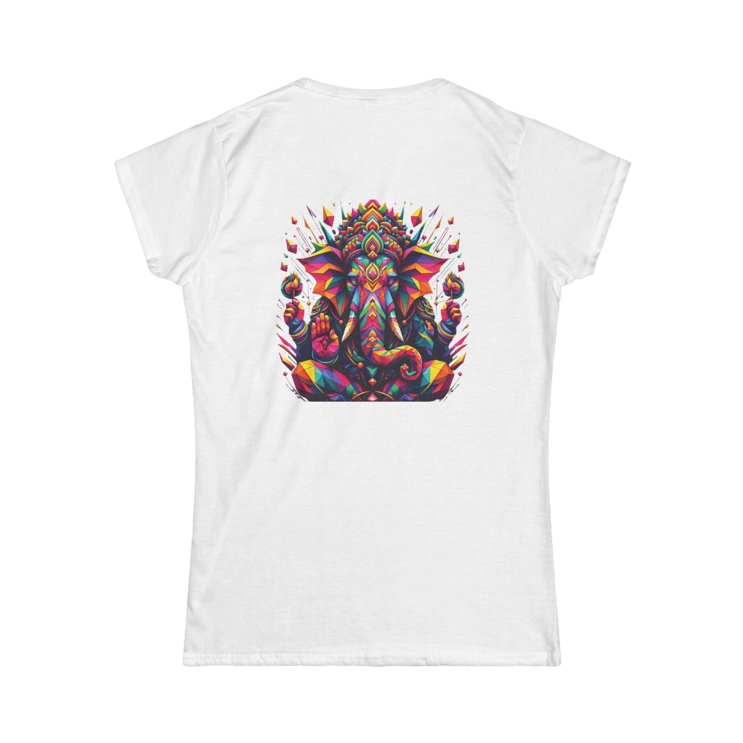 Camiseta Femenina Ganesh Multicolor de PrintAlchemyst - Espíritu y Estilo